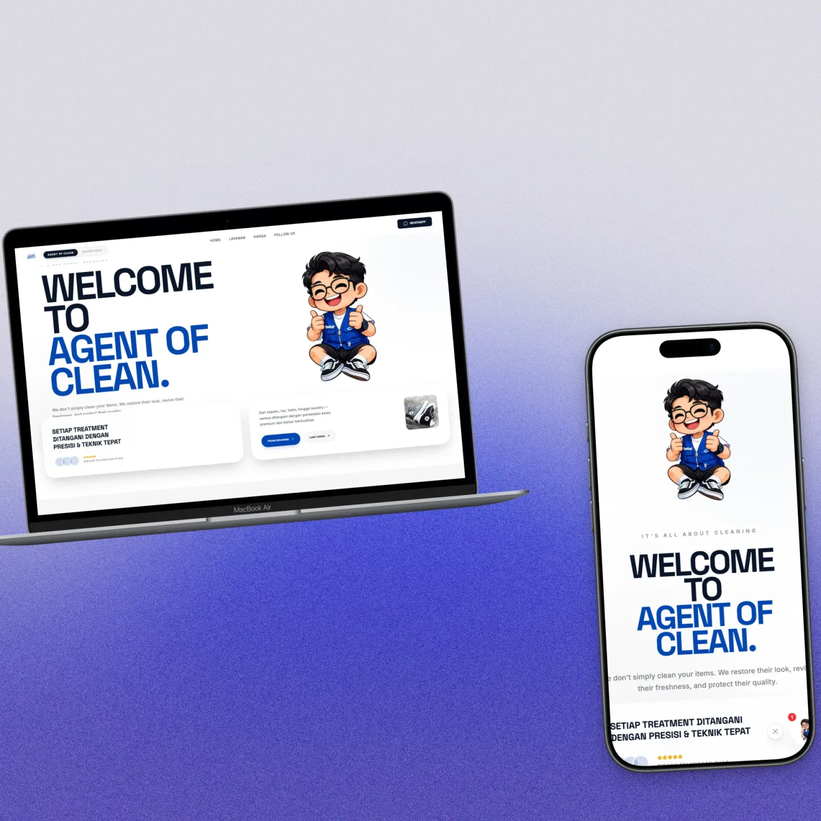 Preview proyek Agent of Clean